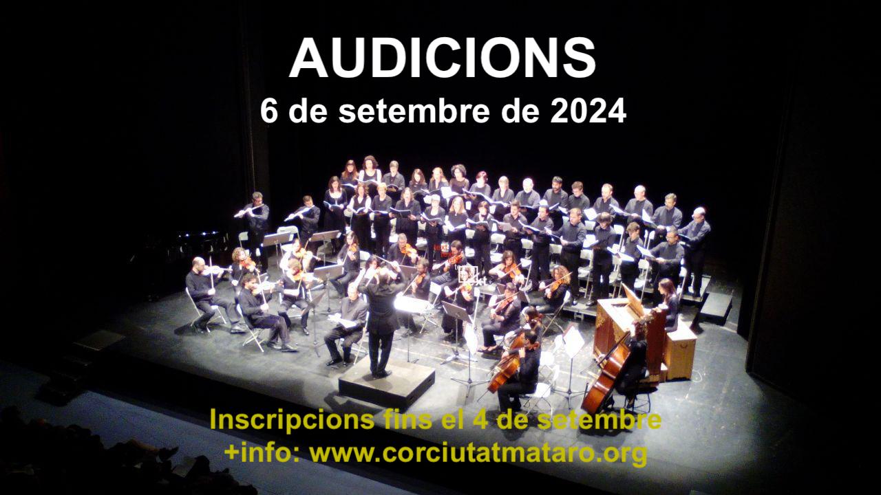 Noves audicions pel Cor Ciutat de Mataró el 6 de setembre de 2024